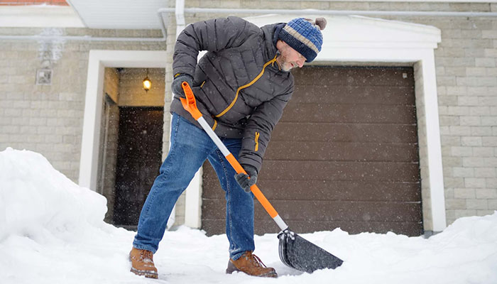 Man shoveling snow