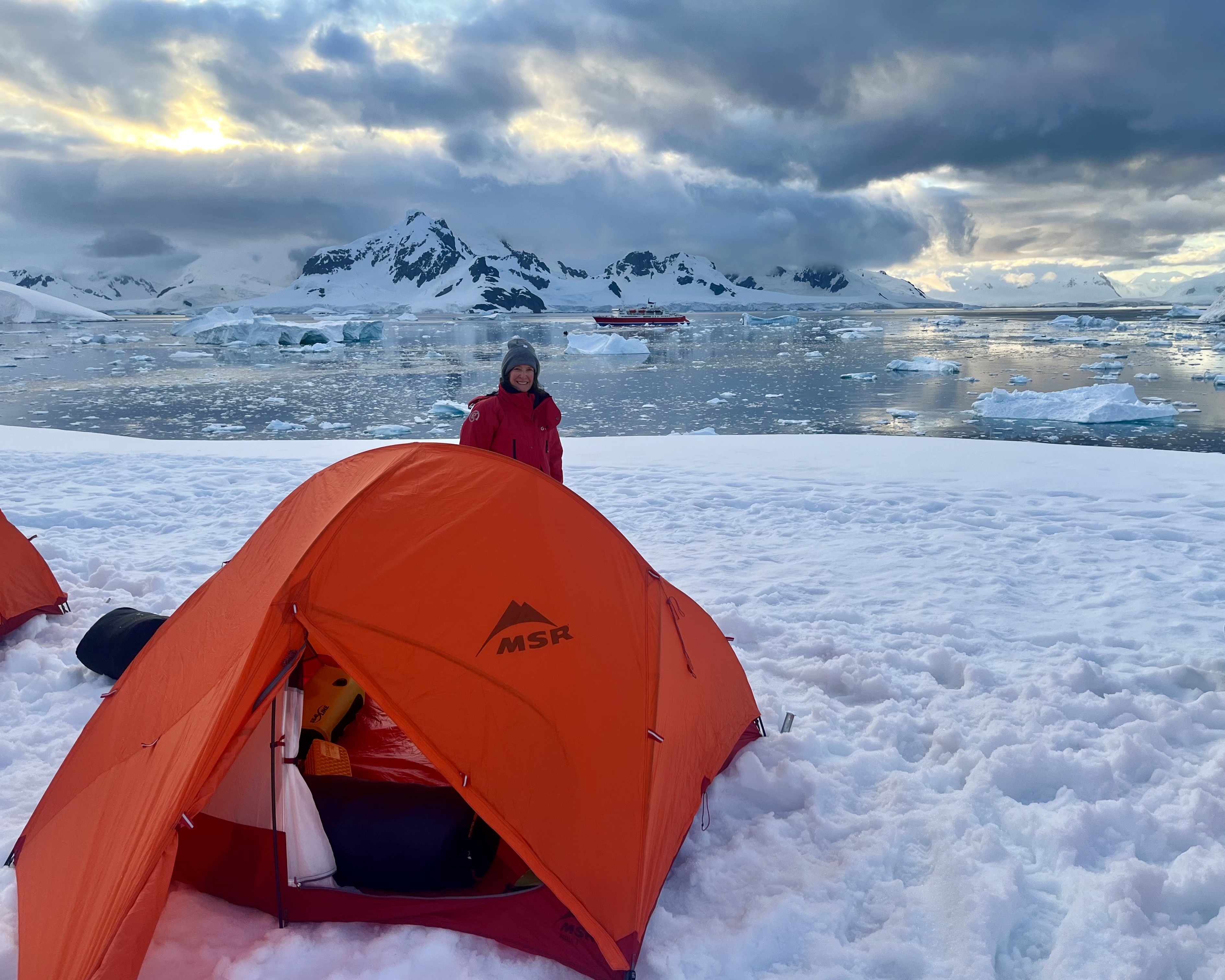 Joan in Antartica.