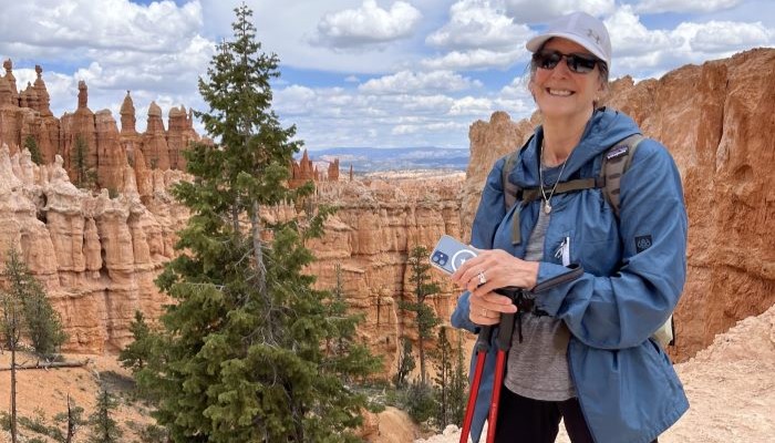 Joan lung cancer patient in Bryce Canyon